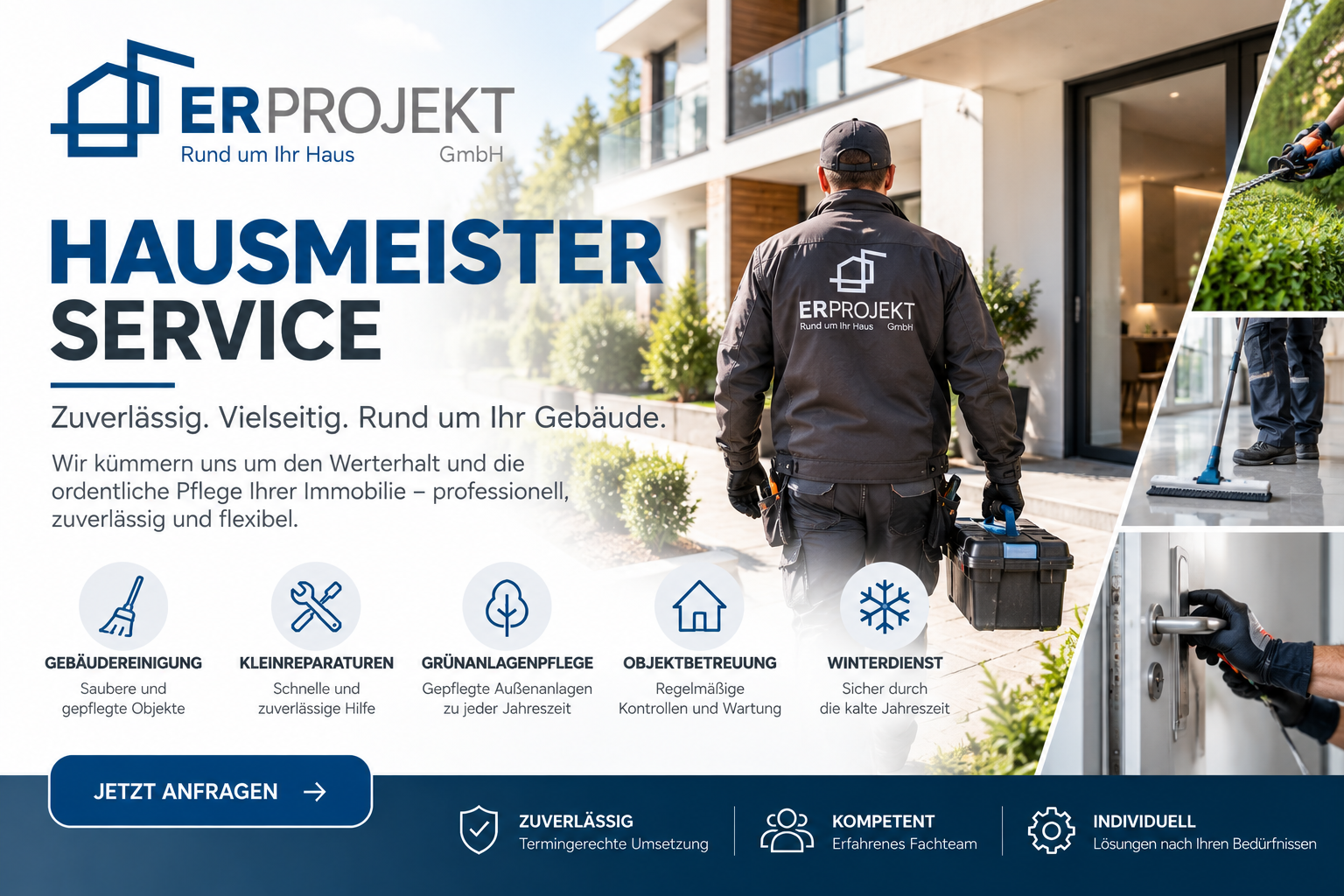 Hausmeisterservice und Pflege einer Wohnimmobilie.
