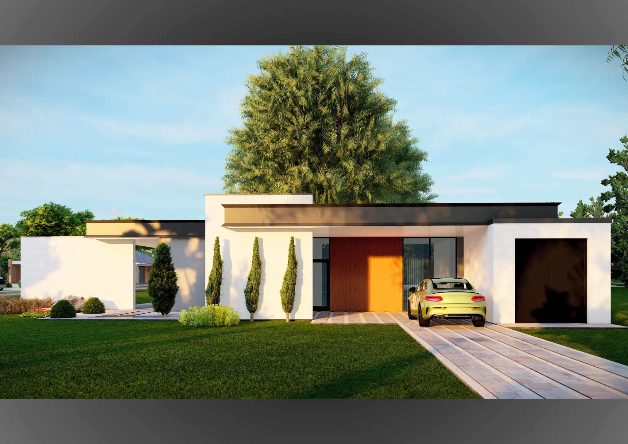 Projektansicht des Einfamilienhauses Haus 1