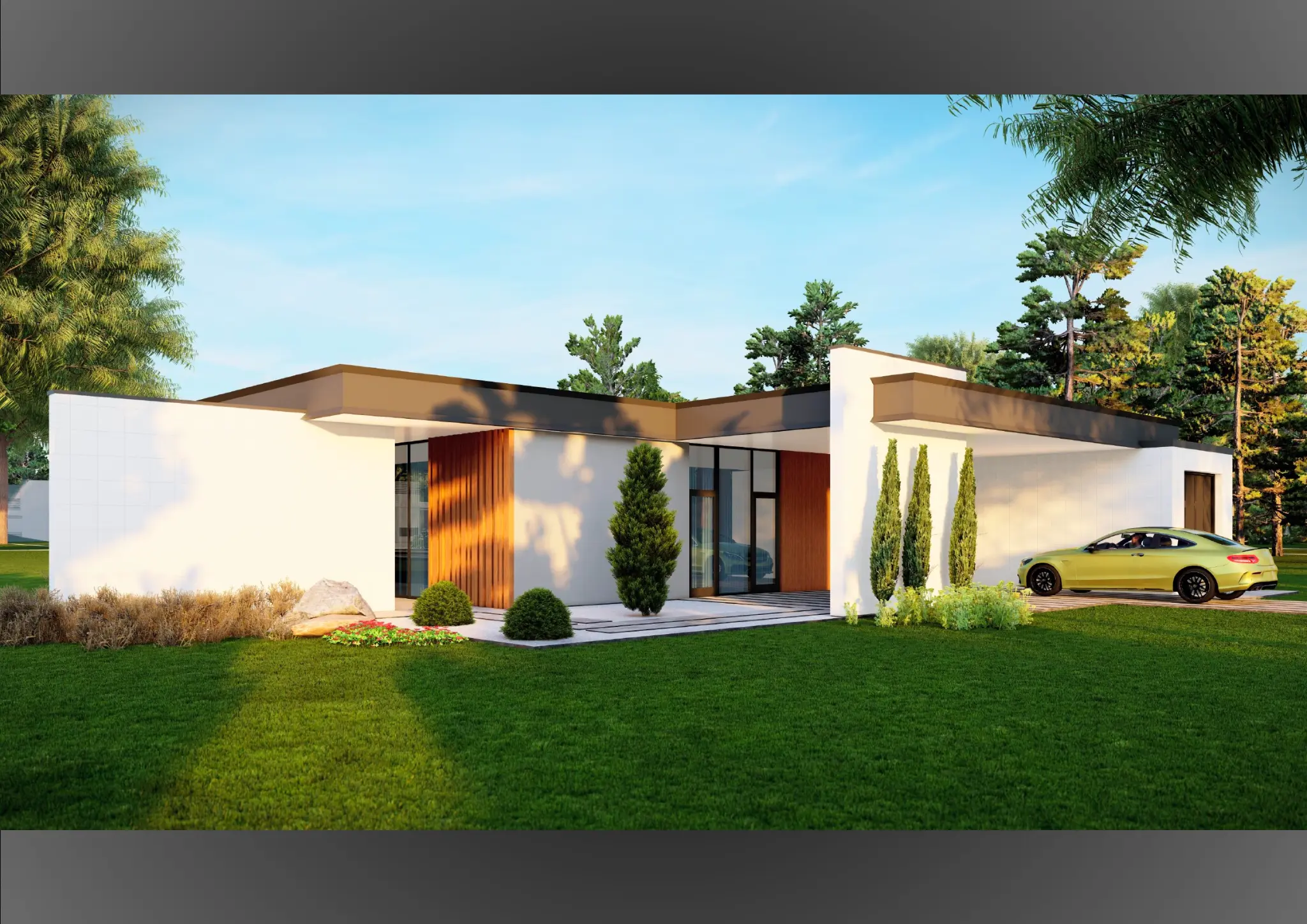 Projektansicht 2 des Einfamilienhauses Haus 1